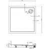 Mexen Flow+ quadratische Duschwanne 80 x 80 cm, weiß glänzend - 46S108080H