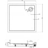 Mexen Flow+ base de duche quadrada 90 x 90 cm, branco brilhante - 46S109090H