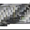 Mexen Apia Duschkabine Schiebetür 90 x 90 cm, transparent, gold + Duschwanne Flat, weiß- 840-090-090-50-00-4010G