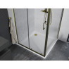 Mexen Apia Schiebeduschkabine 90 x 90 cm, transparent, gold + Flat Duschwanne, weiß - 840-090-090-50-00-4010G