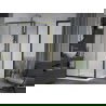 Mexen Apia Duschkabine Schiebetür 90 x 90 cm, transparent, gold + Duschwanne Flat, weiß- 840-090-090-50-00-4010G