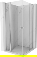 Mexen Mist L Duo cabina doccia a battente 120 x 120 cm, trasparente, cromo - 8A4L-120-120-01-00