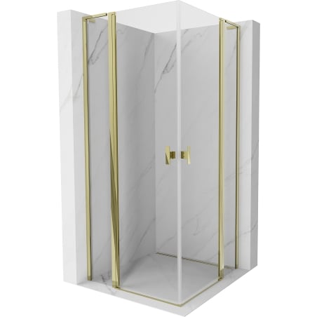 Mexen Mist L Duo Hinged Shower Enclosure 95 x 95 cm, Transparent, Gold - 8A4L-095-095-50-00