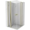 Mexen Mist L Duo cabine de douche pivotante 95 x 95 cm, transparente, or - 8A4L-095-095-50-00