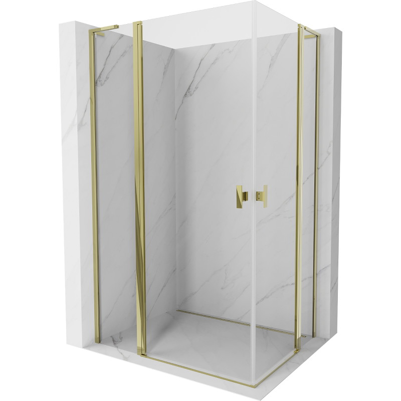 Mexen Mist L Duo kabina prysznicowa uchylna 100 x 95 cm, transparent, złota - 8A4L-100-095-50-00