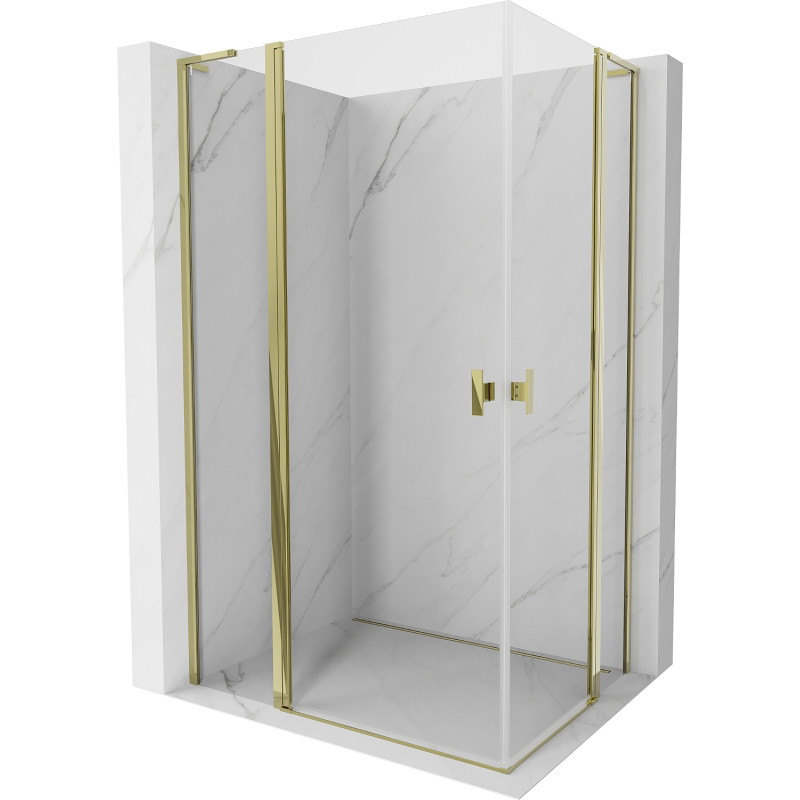 Mexen Mist L Duo preklopna tuš kabina 105 x 95 cm, prozirna, zlatna - 8A4L-105-095-50-00