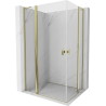 Mexen Mist L Duo preklopna tuš kabina 105 x 95 cm, prozirna, zlatna - 8A4L-105-095-50-00