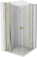 Mexen Mist L Duo Duschkabine schwenkbar 100 x 100 cm, transparent, gold - 8A4L-100-100-50-00