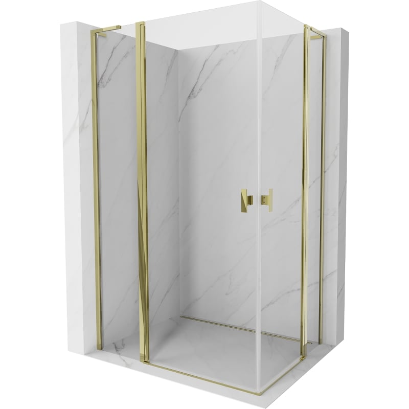 Mexen Mist L Duo shower enclosure 110 x 105 cm, transparent, gold - 8A4L-110-105-50-00