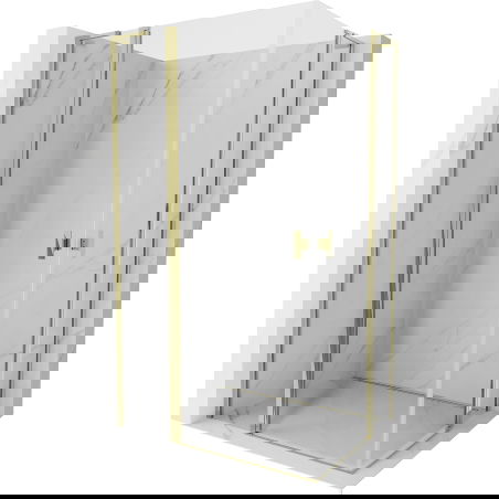 Mexen Mist L Duo duschkabin pivot 110 x 105 cm, transparent, guld - 8A4L-110-105-50-00