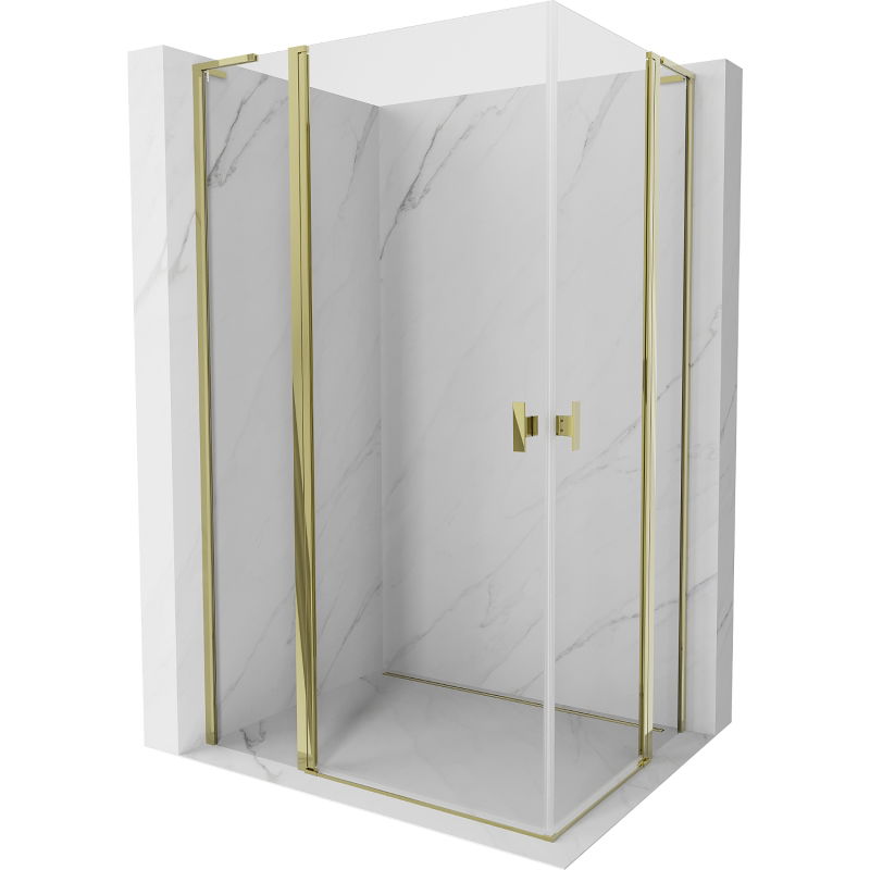 Mexen Mist L Duo Duschkabine schwenkbar 115 x 105 cm, transparent, gold - 8A4L-115-105-50-00
