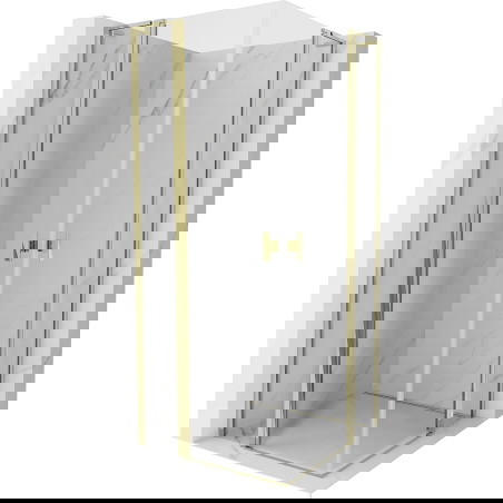 Mexen Mist L Duo nagibna pršna kabina 110 x 110 cm, transparentna, zlata - 8A4L-110-110-50-00