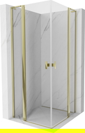 Mexen Mist L Duo Duschkabine schwenkbar 110 x 110 cm, transparent, gold - 8A4L-110-110-50-00