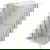 Mexen Mist L Διπλή καμπίνα ντους ανοιγόμενη 120 x 110 cm, διάφανη, χρυσή
