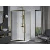 Mexen Apia Schiebedusche 100 x 100 cm, transparent, gold + Flat-Duschtasse, weiß - 840-100-100-50-00-4010G