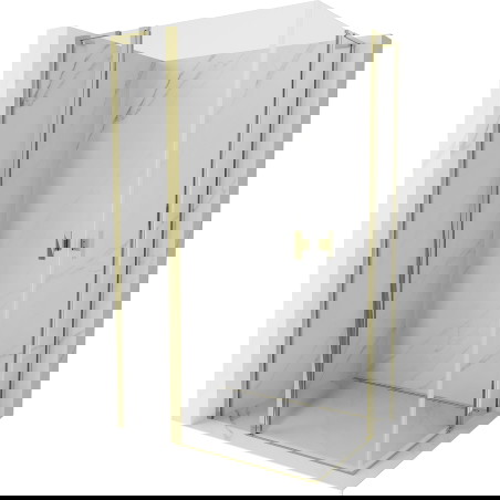 Mexen Mist L Duo nihajna pršna kabina 120 x 115 cm, prozorna, zlata - 8A4L-120-115-50-00