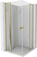 Mexen Mist L Duo cabine de douche pivotante 120 x 120 cm, transparent, or - 8A4L-120-120-50-00