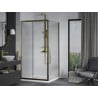 Mexen Apia Schiebedusche 100 x 100 cm, transparent, gold + Flat-Duschtasse, weiß - 840-100-100-50-00-4010G