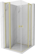 Mexen Mist L Duo Duschkabine Schwingtür 90 x 90 cm, transparent, gebürstetes Gold - 8A4L-090-090-55-00