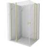 Mexen Mist L Duo cabine de douche battante 120 x 90 cm, transparent, or brossé - 8A4L-120-090-55-00