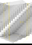 Mexen Mist L Duo scharnierbare douchecabine 120 x 90 cm, transparant, geborsteld goud - 8A4L-120-090-55-00