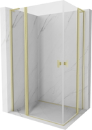 Mexen Mist L Duo tuš kabina sa vratima na zakretanje 120 x 90 cm, prozirna, matirano zlatna - 8A4L-120-090-55-00