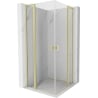 Mexen Mist L Duo shower enclosure hinged 100 x 100 cm, transparent, brushed gold - 8A4L-100-100-55-00