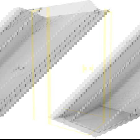 Mexen Mist L Duo καμπίνα ντους ανοιγόμενη 120 x 110 cm, διαφανής, χρυσό