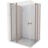 Mexen Mist L Duo cabine de douche pivotante 100 x 90 cm, transparent, cuivre brossé - 8A4L-100-090-65-00