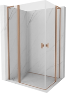 Mexen Mist L Duo tuš kabina s dvostrukim vratima 110 x 95 cm, prozirna, brušena bakar - 8A4L-110-095-65-00