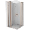 Mexen Mist L Duo Duschkabine schwenkbar 100 x 100 cm, transparent, gebürstetes Kupfer - 8A4L-100-100-65-00