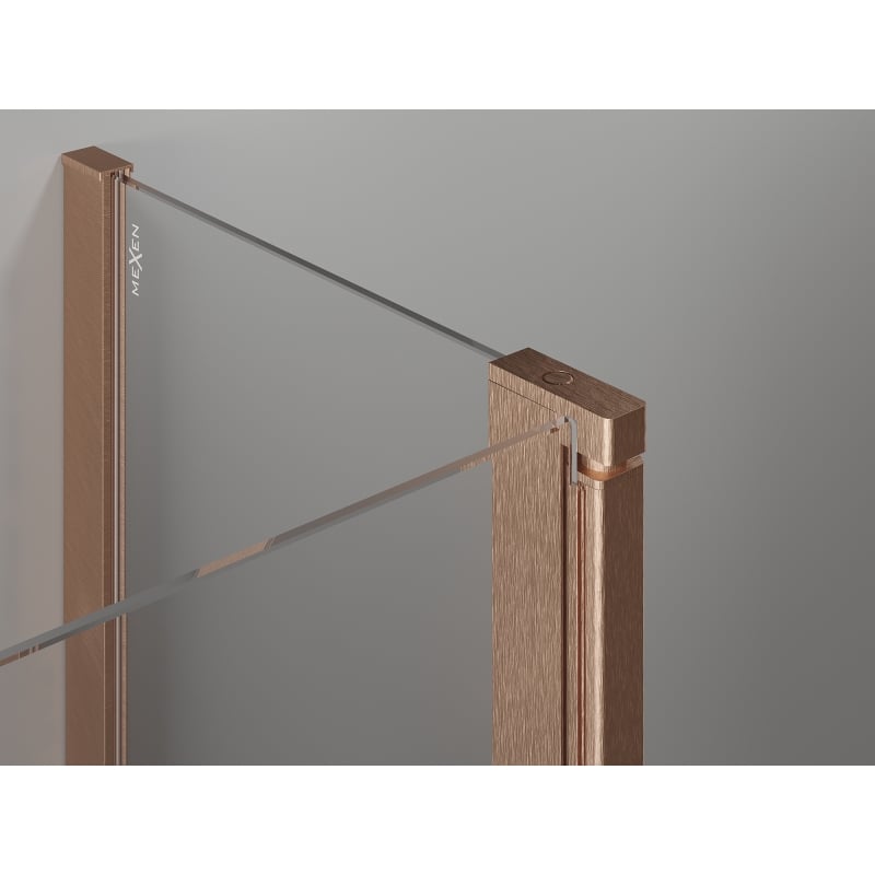 Mexen Mist L Duo Hinged Shower Cabin 110 x 110 cm, Transparent, Brushed Copper - 8A4L-110-110-65-00