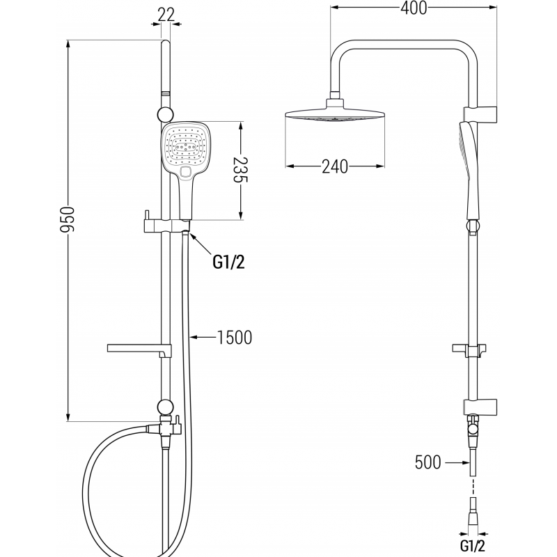Mexen X17 coluna de duche, cromado/branco - 798171791-02