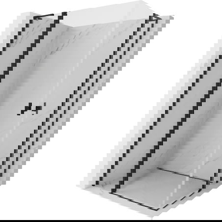 Mexen Mist L Duo cabina de duche com portas de abrir 100 x 90 cm, transparente, preta - 8A4L-100-090-70-00