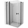 Mexen Mist L Duo 105 x 95 cm Pivot Shower Enclosure, Transparent, Black - 8A4L-105-095-70-00