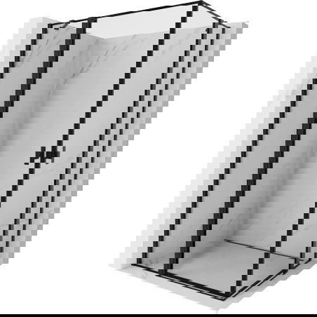 Mexen Mist Duo douchecabine scharnierend 120 x 75 cm, zwart frame, zwart - 8A4-120L-075P-70-70