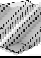 Mexen Mist L Duo Duschkabine, Anschlagetür 110 x 90 cm, schwarzer Rahmen, schwarz - 8A4L-110L-090P-70-70