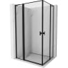 Mexen Mist L Duo cabine de douche pivotante 115 x 110 cm, cadre noir, noir - 8A4L-115L-110P-70-70