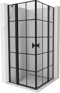 Mexen Mist Duo preklopna tuš kabina 70 x 70 cm, crna mreža, crna - 8A4-070L-070P-70-77