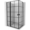 Mexen Mist Duo cabine de douche pivotante 110 x 75 cm, grille noire, noir - 8A4-110L-075P-70-77