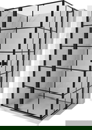 Mexen Mist L Duo Duschecke klappbar 115 x 100 cm, schwarzes Gitter, schwarz - 8A4L-115L-100P-70-77