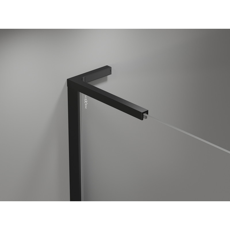 Mexen Mist L Duo kabina za tuš s vratima na preklop 120 x 115 cm, crna rešetka, crna - 8A4L-120L-115P-70-77