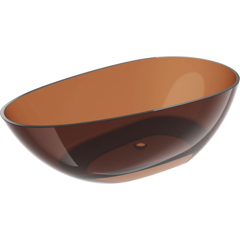 Mexen Glass earth vasca da bagno autoportante trasparente 170 x 85 cm, tappo cromato - 58061708505