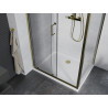 Mexen Apia sliding shower cabin 130 x 90 cm, transparent, gold + Flat shower tray, white - 840-130-090-50-00-4010G