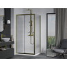 Mexen Apia sliding shower cabin 130 x 90 cm, transparent, gold + Flat shower tray, white - 840-130-090-50-00-4010G