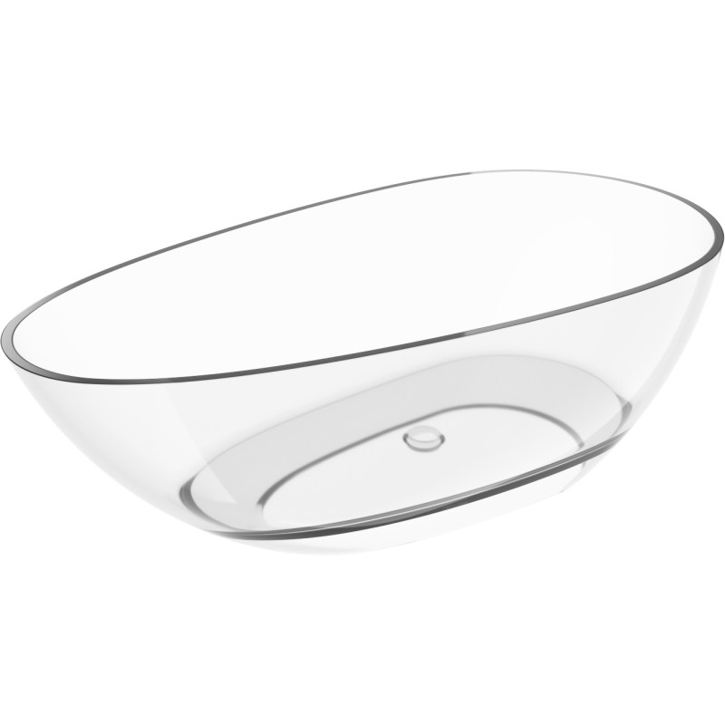 Mexen Glass wanna wolnostojąca transparentna 170 x 85 cm, clear, korek chrom - 58061708508