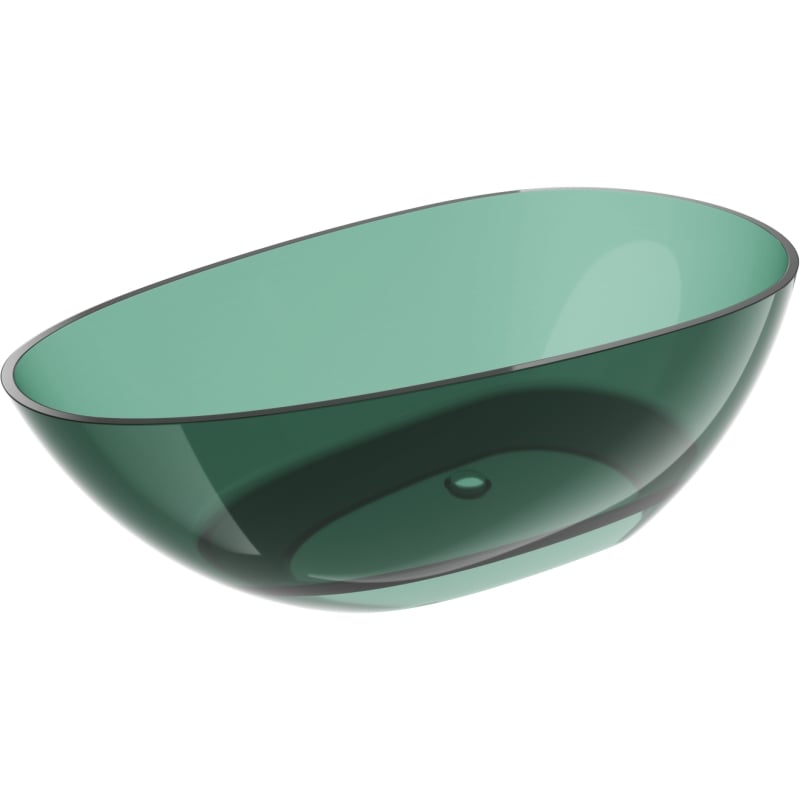 Mexen Glas teal freistehende Badewanne transparent 170 x 85 cm, Chrom Stöpsel - 58061708511