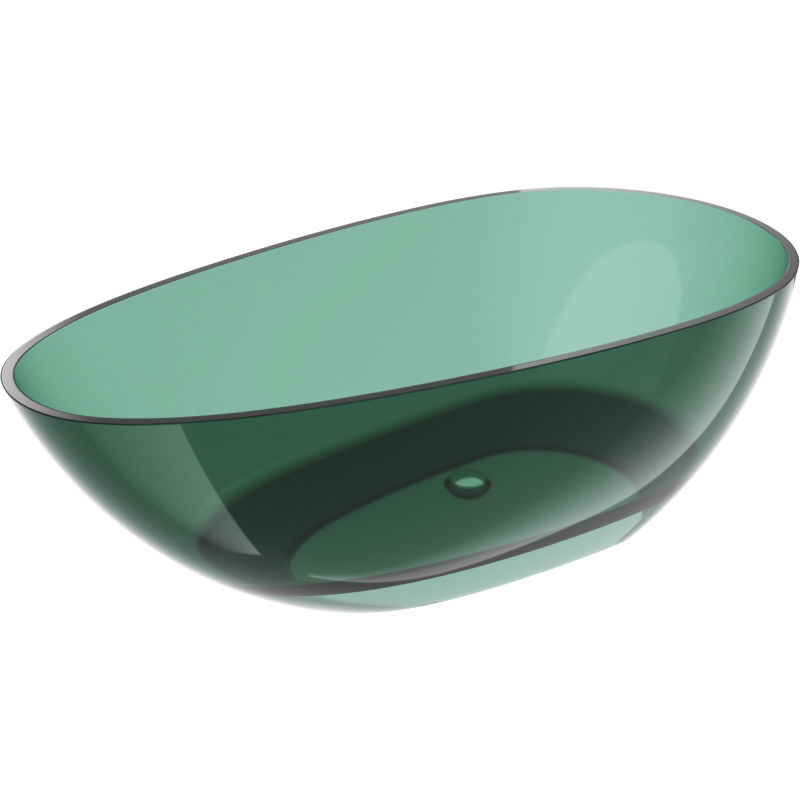 Mexen Glass teal vrijstaande badkuip transparant 170 x 85 cm, chromen stop - 58061708511