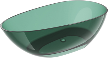 Mexen Glass bañera exenta transparente 170 x 85 cm, teal, tapón cromado - 58061708511