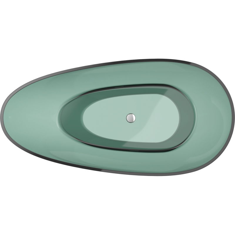 Mexen Glass Teal Freestanding Bath Transparent 170 x 85 cm, Chromed Plug - 58061708511